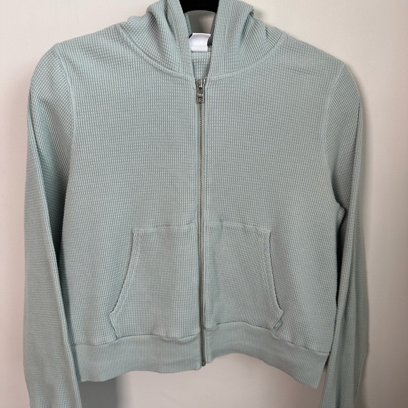 TNA Aritzia Waffle Zip-Up Hoodie - Picture 3 of 9